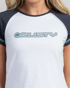 Tops*Rusty Archived Raglan Mini T-Shirt White