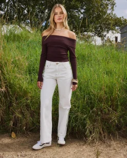 Clearance Ari Off Shoulder Knit Top Women Tops