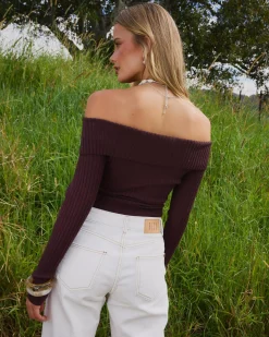 Clearance Ari Off Shoulder Knit Top Women Tops