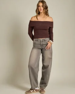 Clearance Ari Off Shoulder Knit Top Women Tops