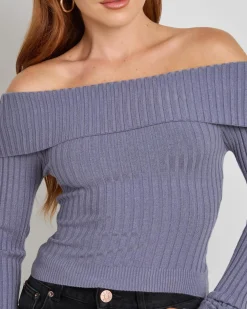 Discount Ari Off Shoulder Knit Top Women Tops