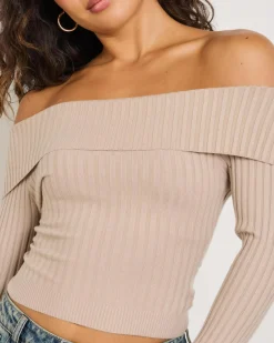 Ari Off Shoulder Knit Top Women Tops