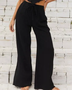Sets|Linen Blend*Mooloola Aria Dallis Pants Black