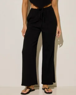 Sets|Linen Blend*Mooloola Aria Dallis Pants Black