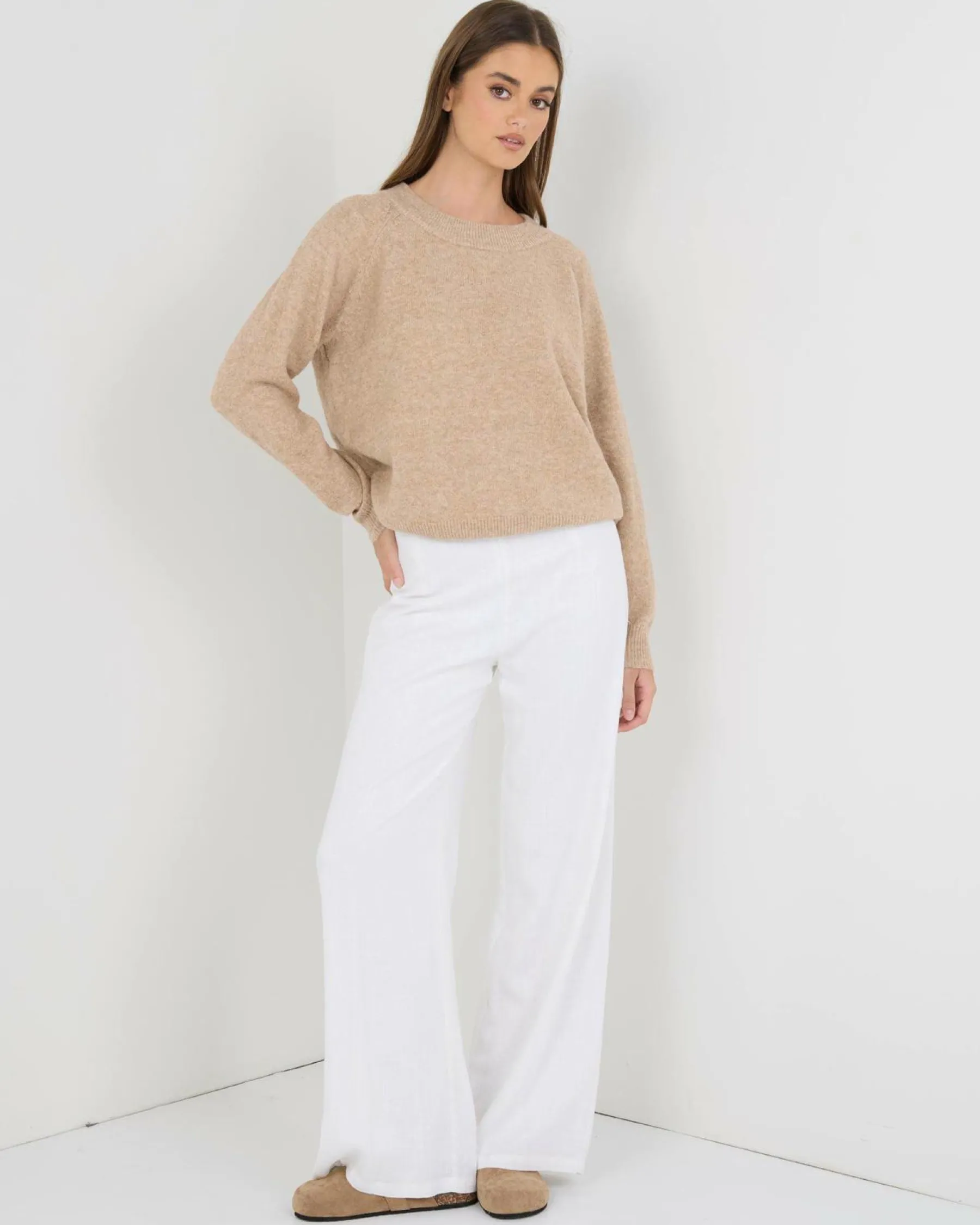 Knitwear|Jumpers & Hoodies*Mooloola Artemis Crew Neck Knit Jumper Taupe Marle