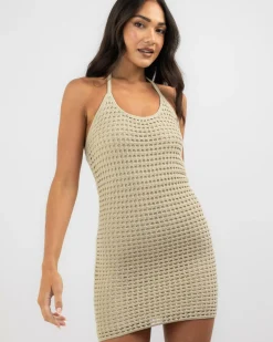 Dresses*Mooloola Aruba Crochet Knit Dress Sand