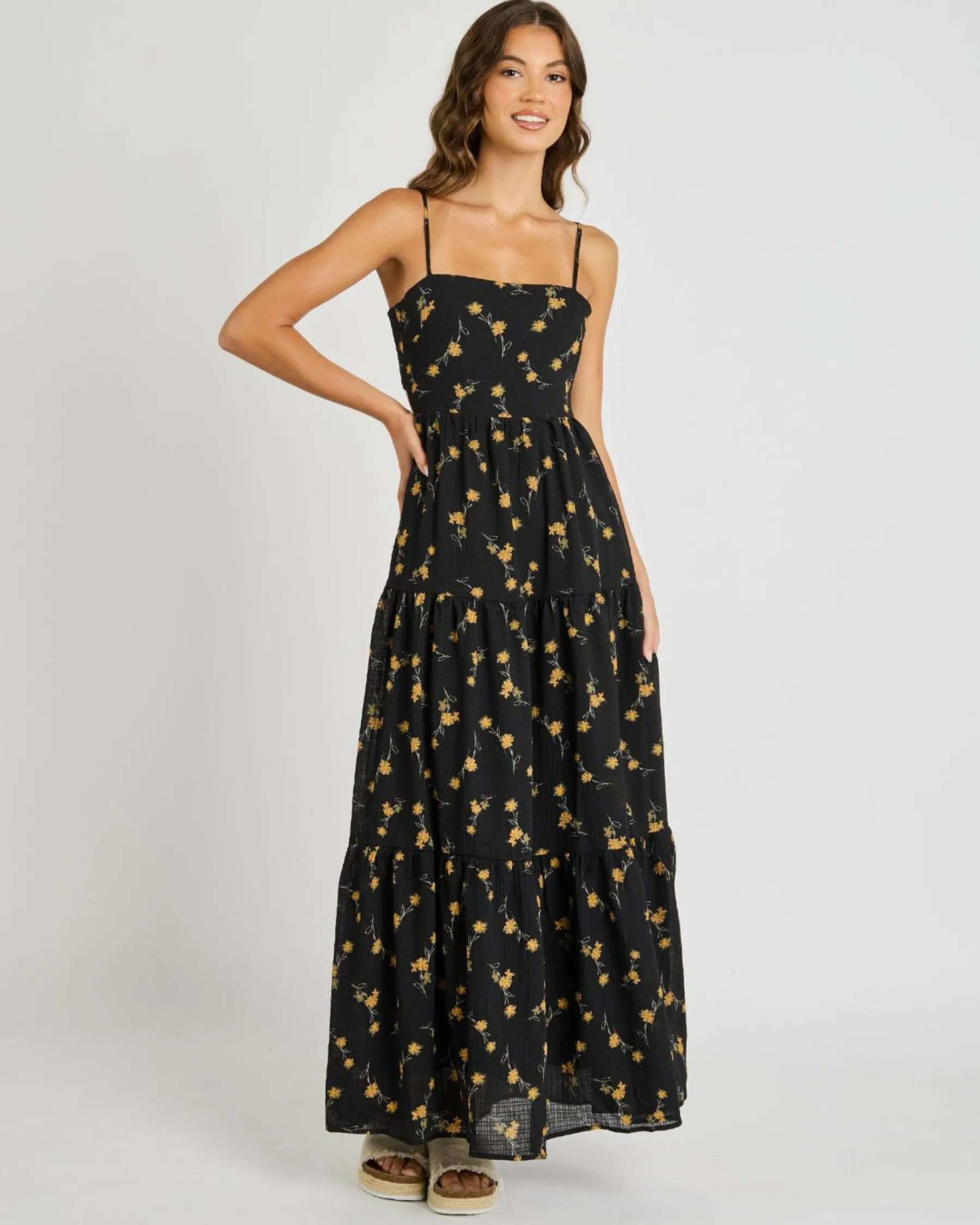 Dresses*Mooloola Ashlea Maxi Dress Black Floral
