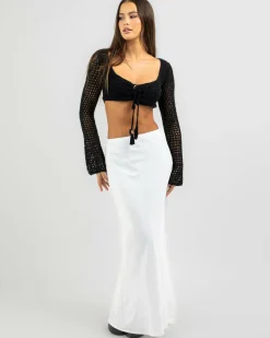 Tops*Ava And Ever Ashy Crochet Ultra Crop Top Black