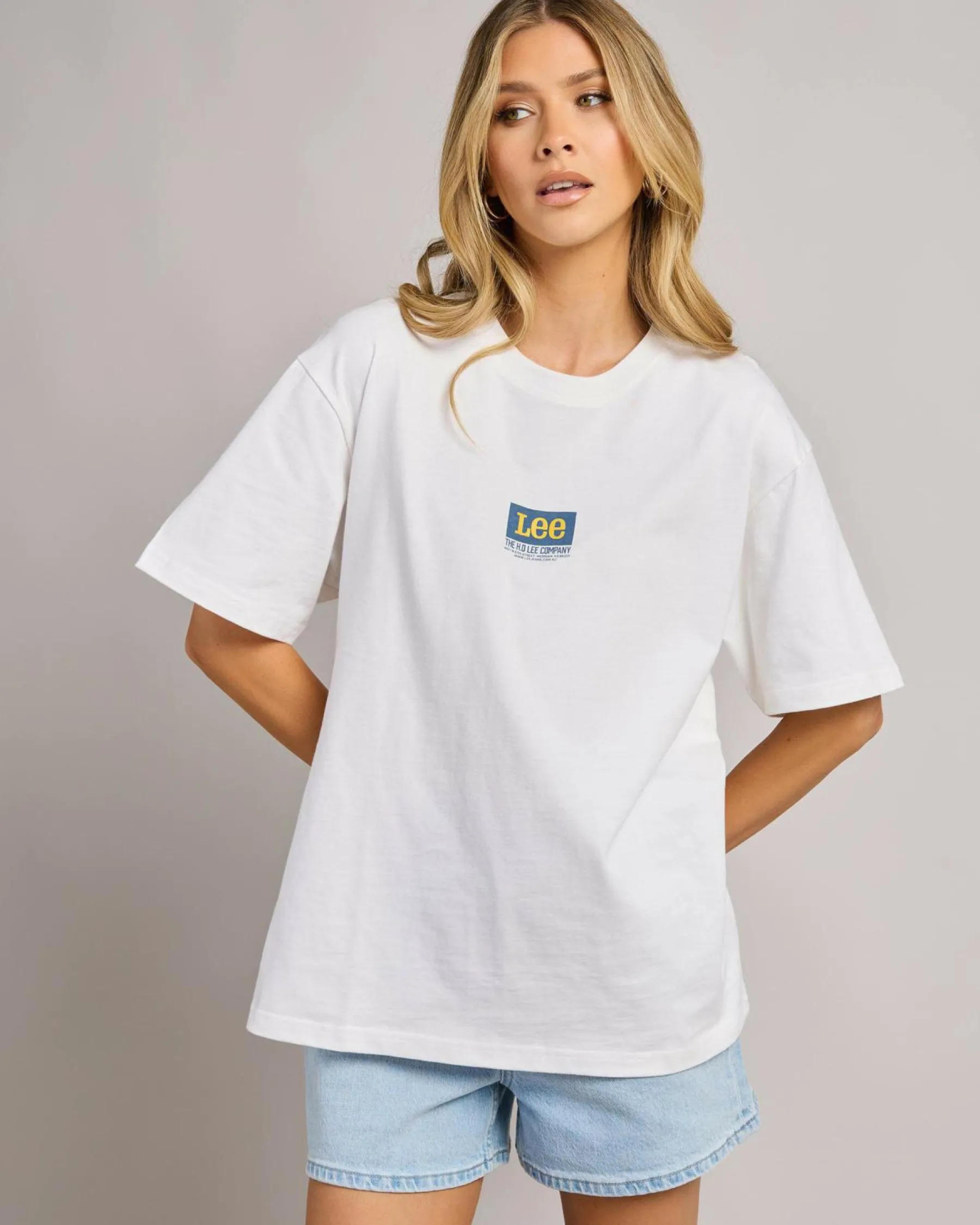 Tops*Lee Authentic Baggy T-Shirt Optic White