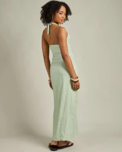 Linen Blend|Dresses*Mooloola Ava Hawaii Maxi Dress Sage
