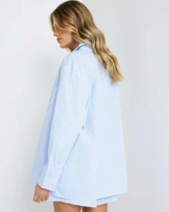 Online Ava Stripe Oversized Shirt Women Tops