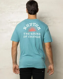 Tops & T-Shirts*Rhythm Awake T-Shirt Mineral Blue
