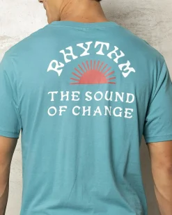 Tops & T-Shirts*Rhythm Awake T-Shirt Mineral Blue