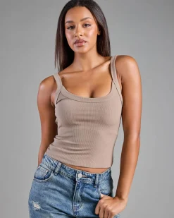 Outlet Ayla Basic Rib Tank Top Women Tops