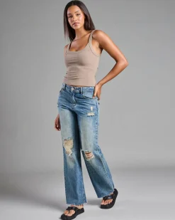 Outlet Ayla Basic Rib Tank Top Women Tops