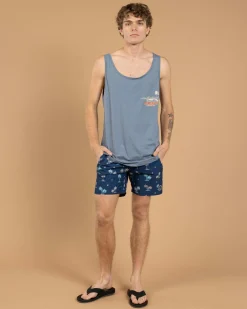 Outlet Azure Elastic Waist Board Shorts Board Shorts|Shorts & Bottoms