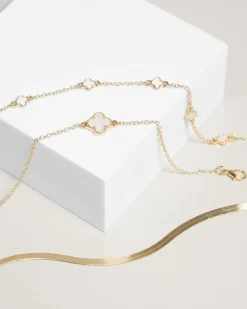 Jewelry|Jewelry*Karyn In LA Baby Clover Bracelet pack Pearl/gold