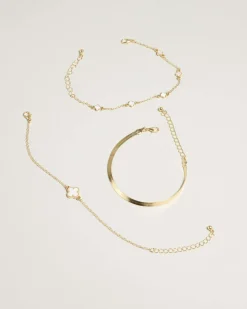 Jewelry|Jewelry*Karyn In LA Baby Clover Bracelet pack Pearl/gold