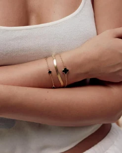 Jewelry|Jewelry*Karyn In LA Baby Clover Bracelet pack Gold/black