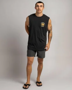 Tops & T-Shirts*The Mad Hueys Barsupials Muscle Tank Vintage Black