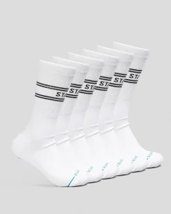 Socks*Stance Basic Crew Socks 6 Pack White