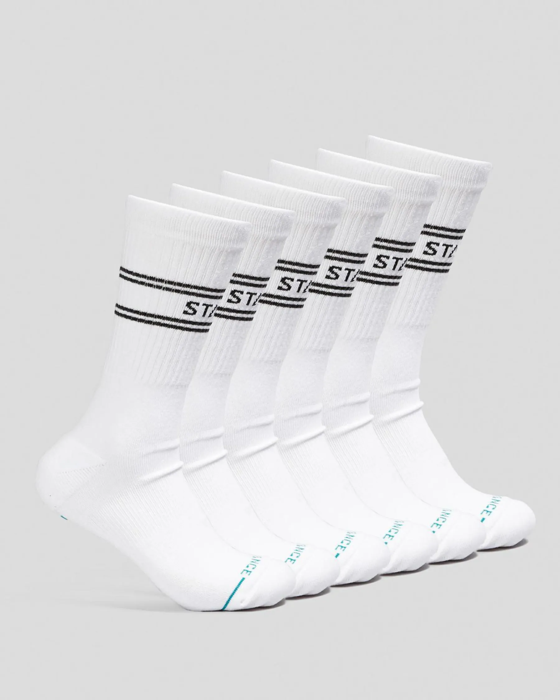 Socks*Stance Basic Crew Socks 6 Pack White