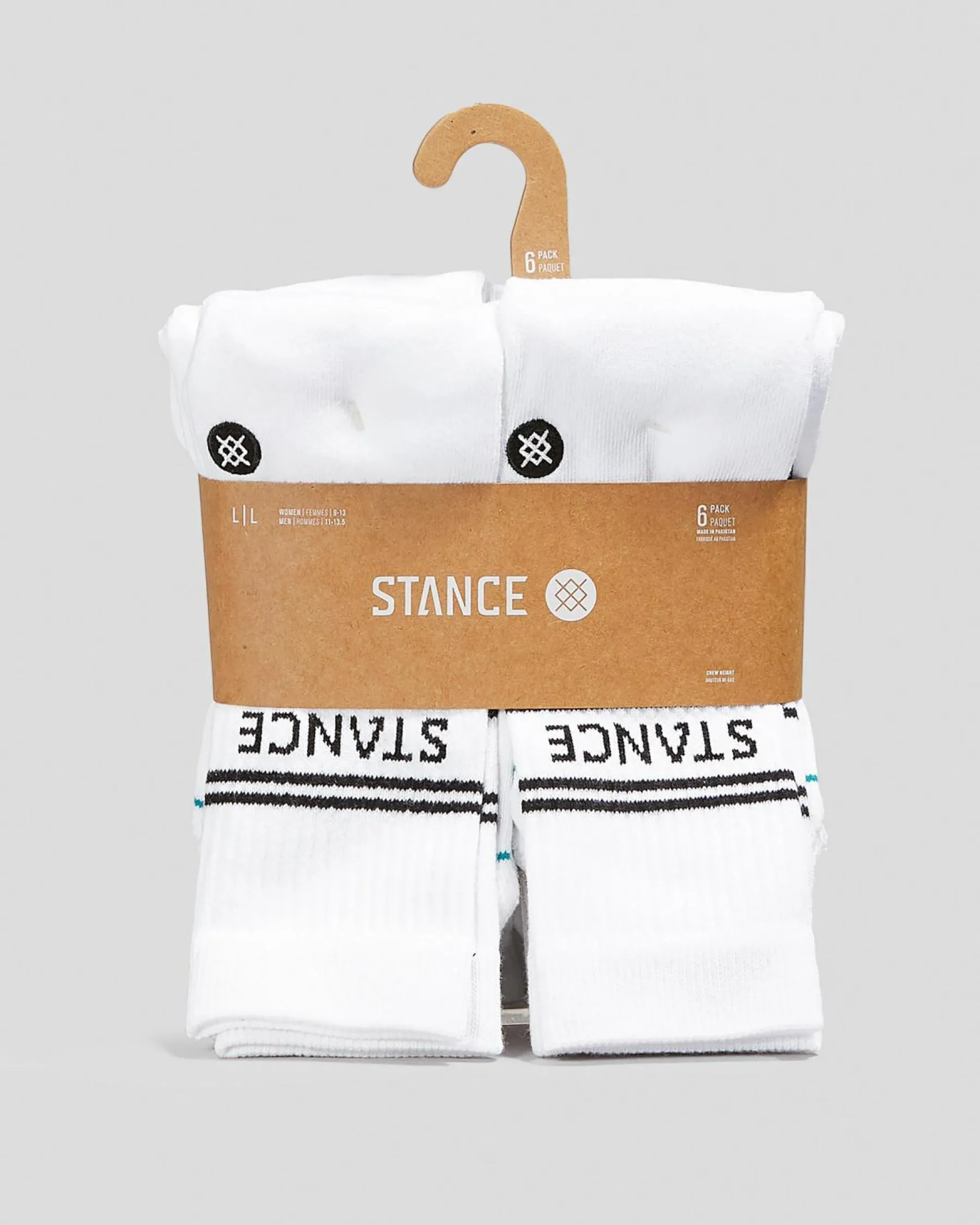 Socks*Stance Basic Crew Socks 6 Pack White