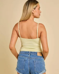 Clearance Basic Fine Rib Cami Top Women Tops