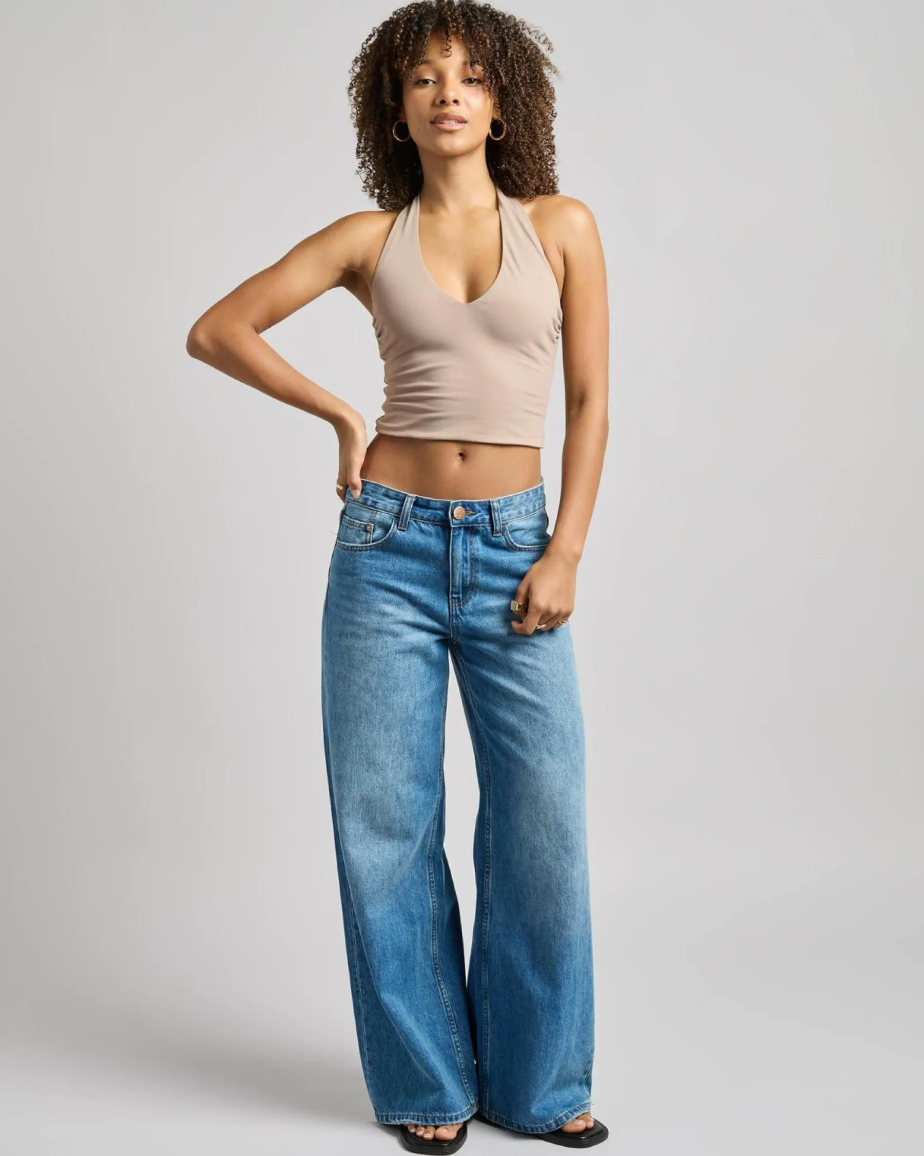 Tops*Ava And Ever Basic Halter Top Taupe