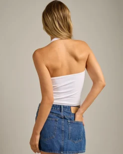 Tops*Ava And Ever Basic Halter Top White