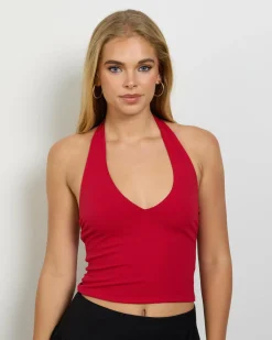 Tops*Ava And Ever Basic Halter Top Berry