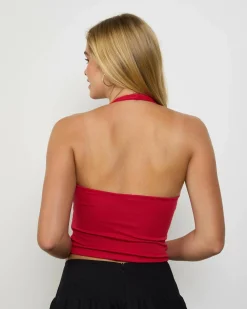 Tops*Ava And Ever Basic Halter Top Berry