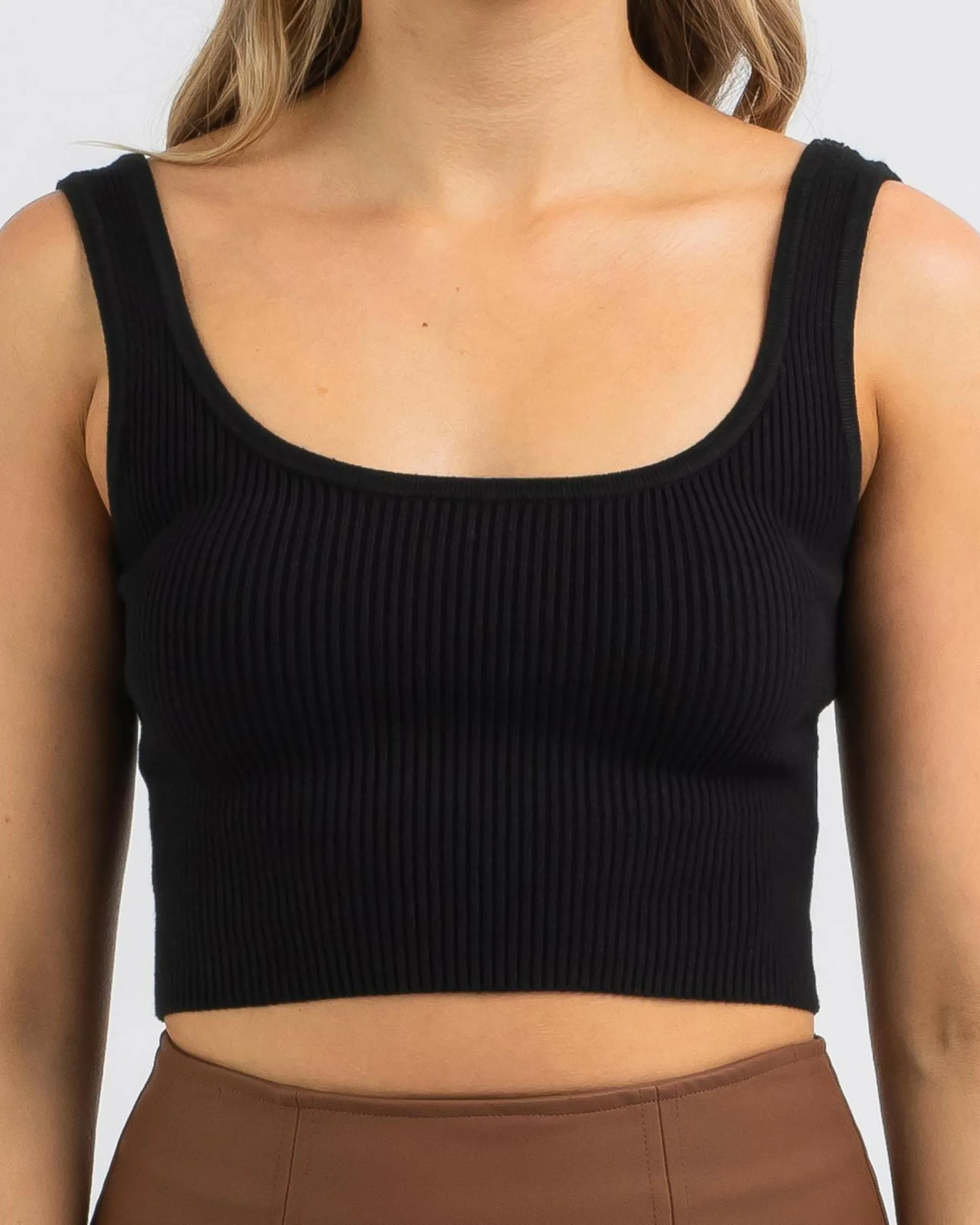Tops*Mooloola Basic Knit Top Black
