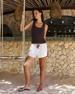Tops*Ava And Ever Basic Myla Rib Scoop Tank Top Espresso
