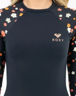 Surf|Wetsuits & Surfsuits*Roxy Basic Printed Long Sleeve Surfsuit Anthracite Sunny Days