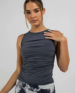 Tops*Ava And Ever Basic Ruched Top Charcoal