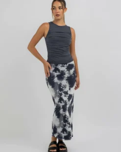 Tops*Ava And Ever Basic Ruched Top Charcoal