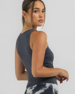Tops*Ava And Ever Basic Ruched Top Charcoal