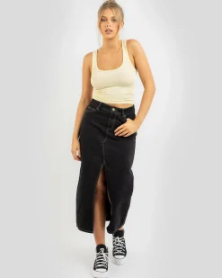 New Basic Scoop Neck Rib Tank Top Women Tops