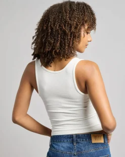 New Basic Scoop Neck Rib Tank Top Women Tops
