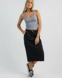 Hot Basic Scoop Neck Rib Tank Top Women Tops