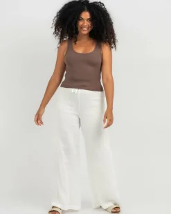 Basic Scoop Neck Rib Tank Top Women Tops