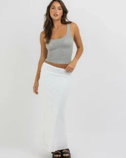 New Basic Scoop Neck Rib Tank Top Women Tops