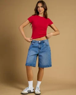 Tops*Ava And Ever Basic Super Soft Tee Berry