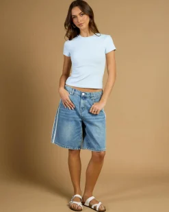 Tops*Ava And Ever Basic Super Soft Tee Light Blue