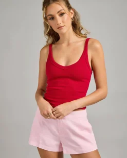 New Basic V Neck Tank Top Women Tops