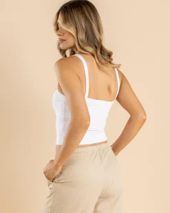 Tops*Ava And Ever Basic V Neck Tank Top White