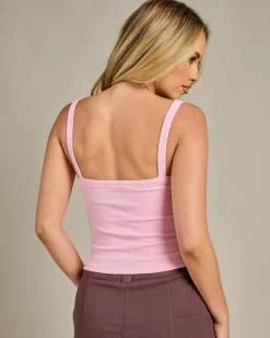Tops*Ava And Ever Basic V Neck Tank Top Light Pink