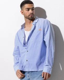 Tops & T-Shirts*Lee Bateman Long Sve Shirt Sky Blue Stripe