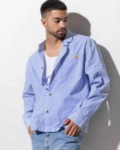 Tops & T-Shirts*Lee Bateman Long Sve Shirt Sky Blue Stripe